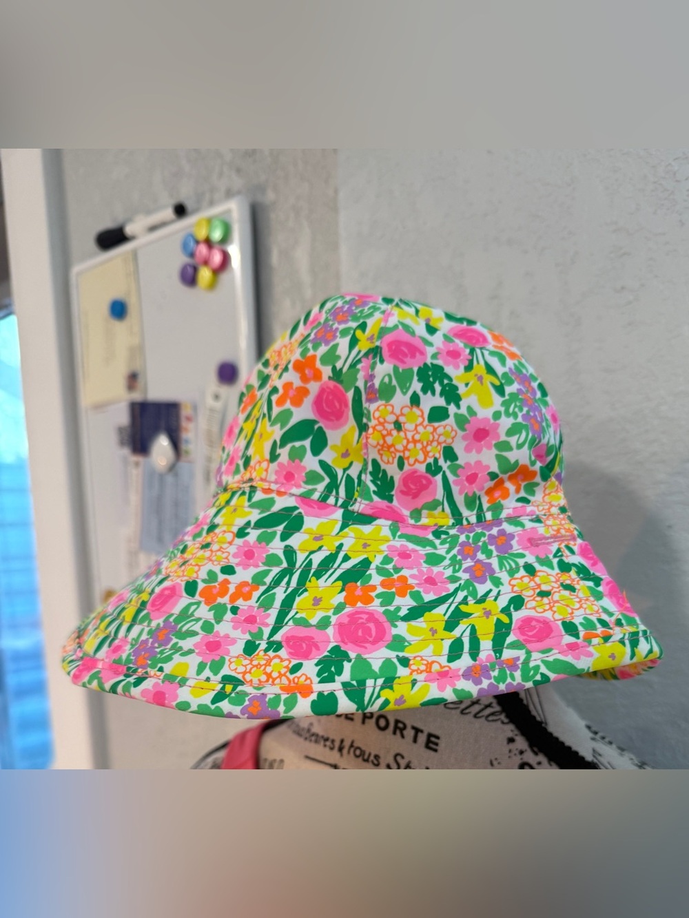 Cat And Jack Baby Girl Reversible Floral Sun Hat Pink 24 Months - Picture 5 of 7